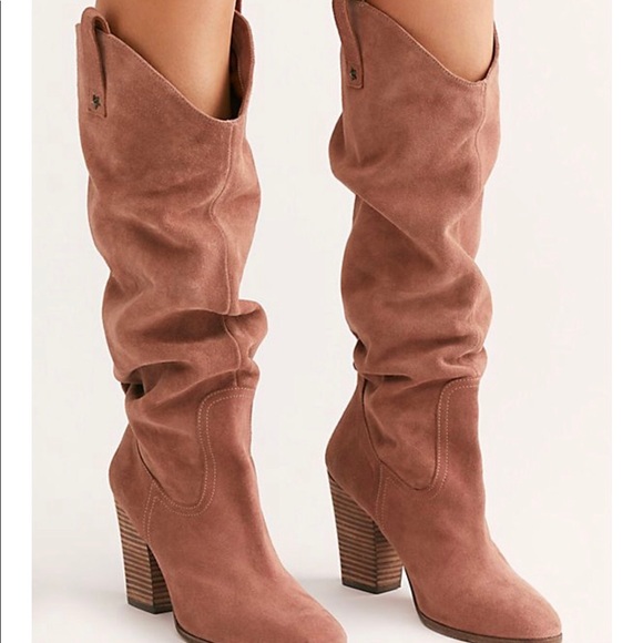 New! Free People slouchy tall heeled cowboy boots - Picture 6 of 8
